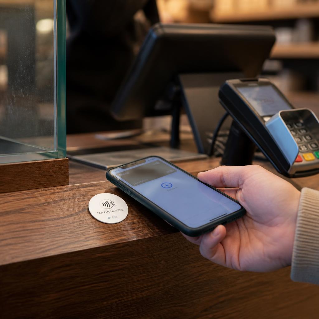 NFC-klistermärke på en disk